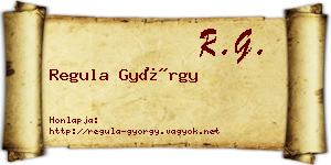 Regula György névjegykártya